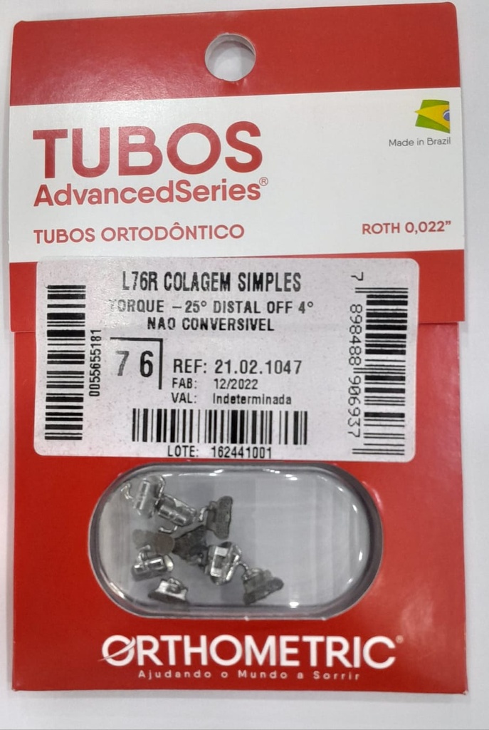 Tubos L76R Advancedseries ROTH Colagem Simples ORTHOMETRIC